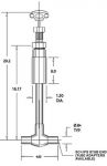 liquid helium valve with cold box cuff technical drawing