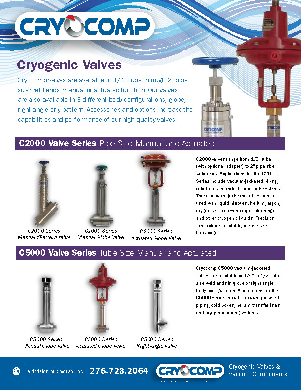 Cryogenic valves brochure for download