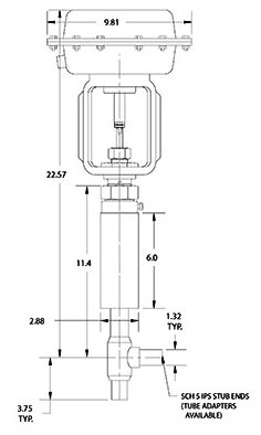 cryogenic valve for cold box