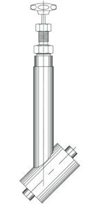 cryo valve with y-pattern valve body