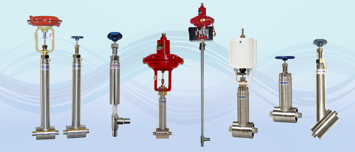 cryogenic valves, actuated and manual