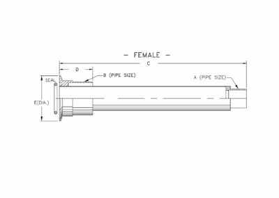 drawing of cryogenic bayonet set, female component