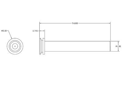drawing of vacuum insulated bayonet, cryogenic pipe size, female assembly
