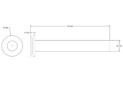 drawing of cryogenic vacuum insulated bayonet, pipe size, female assembly