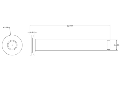 drawing of cryogenic bayonet, vacuum insulated pipe, male assembly